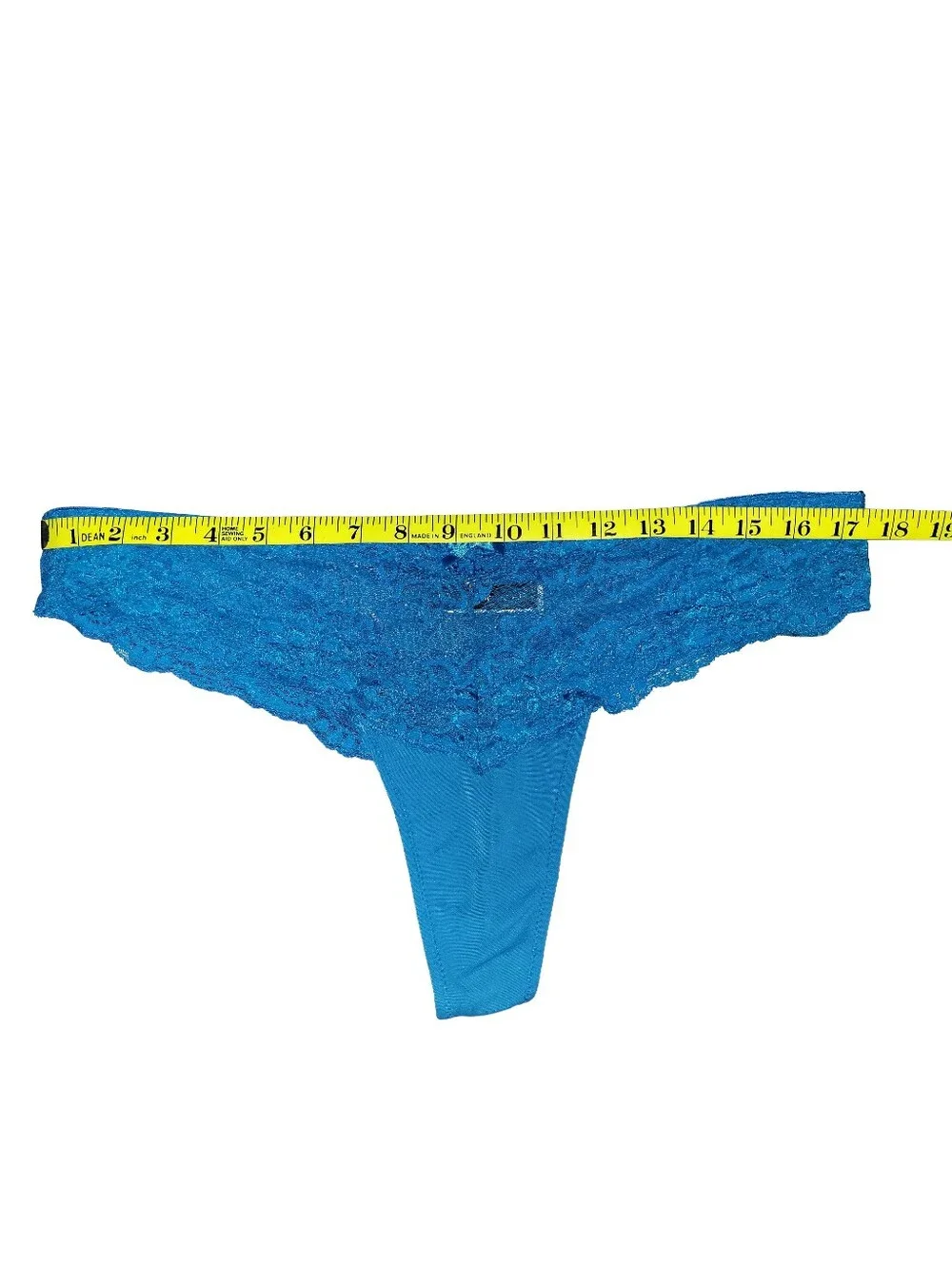 La Petite Coquette New York XL Blue Lace Low Rise Thong Panties NWOT